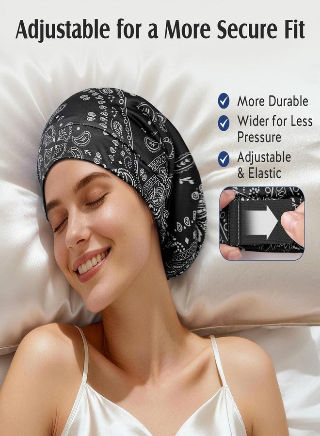 YFONG Mulberry Silk Hair Bonnet for Sleeping Women Men, Real Silk Lining, Not Satin, Stay On All Night Sleep Bonnet with Adjustable Strap for Curly Short Long Fine Hair, Black - Image 4